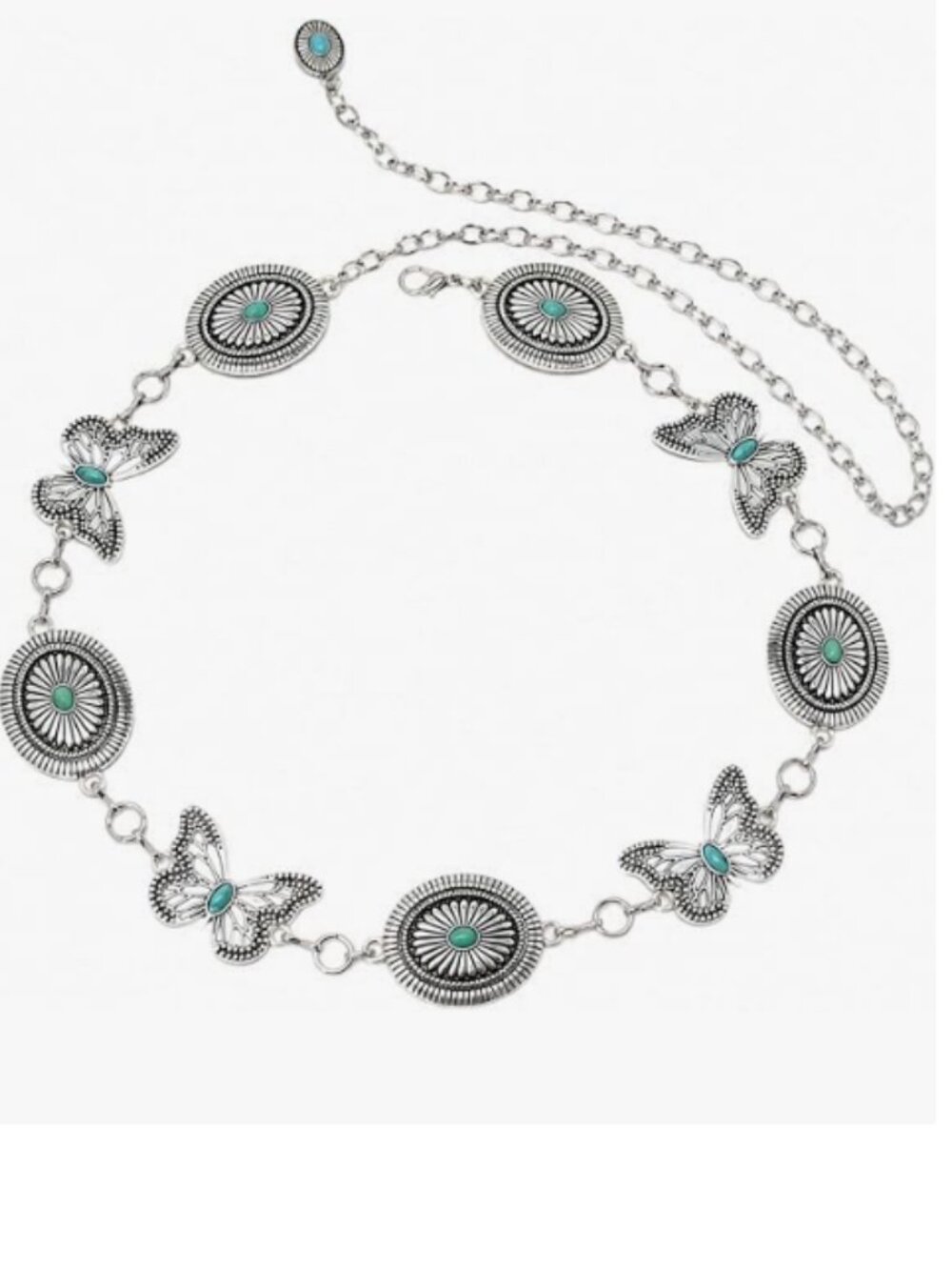 Butterfly Waist Chain for Women, Western Cowgirls Turquoise Belt